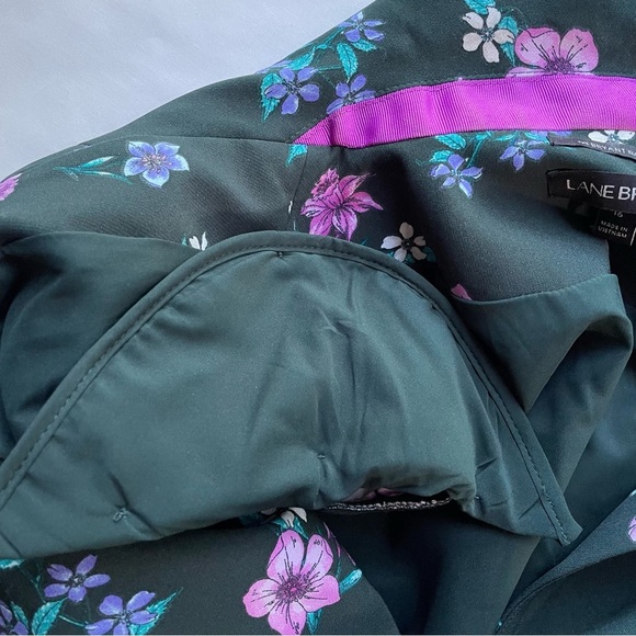 Lane Bryant The Bryant Blazer Green Floral Bell Sleeve Size 16 - Picture 2 of 9